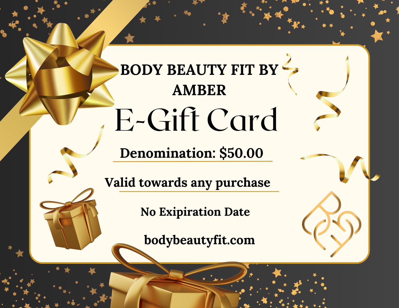 $50.00 E-Gift Card | Digital Gift Cards | Body Beauty Fit