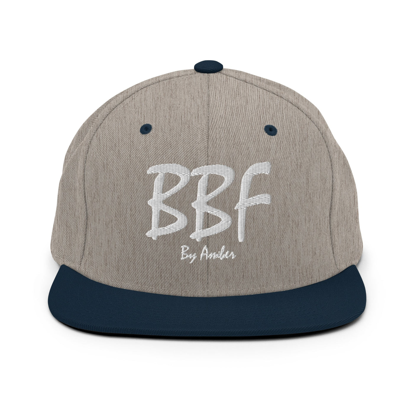 BBF Bold White Embroidery Snapback Hat - Body Beauty Fit By Amber