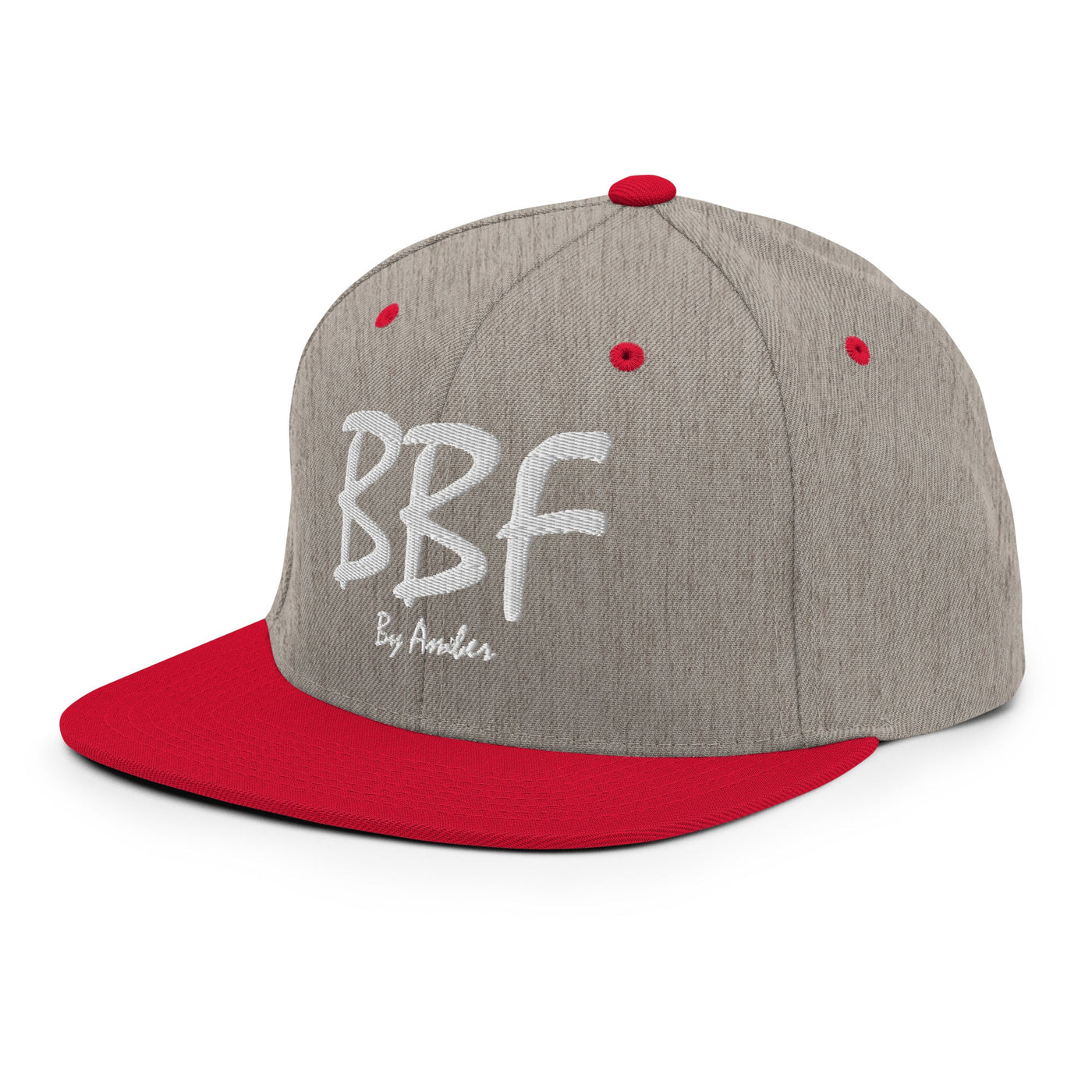 BBF Bold White Embroidery Snapback Hat - Body Beauty Fit By Amber