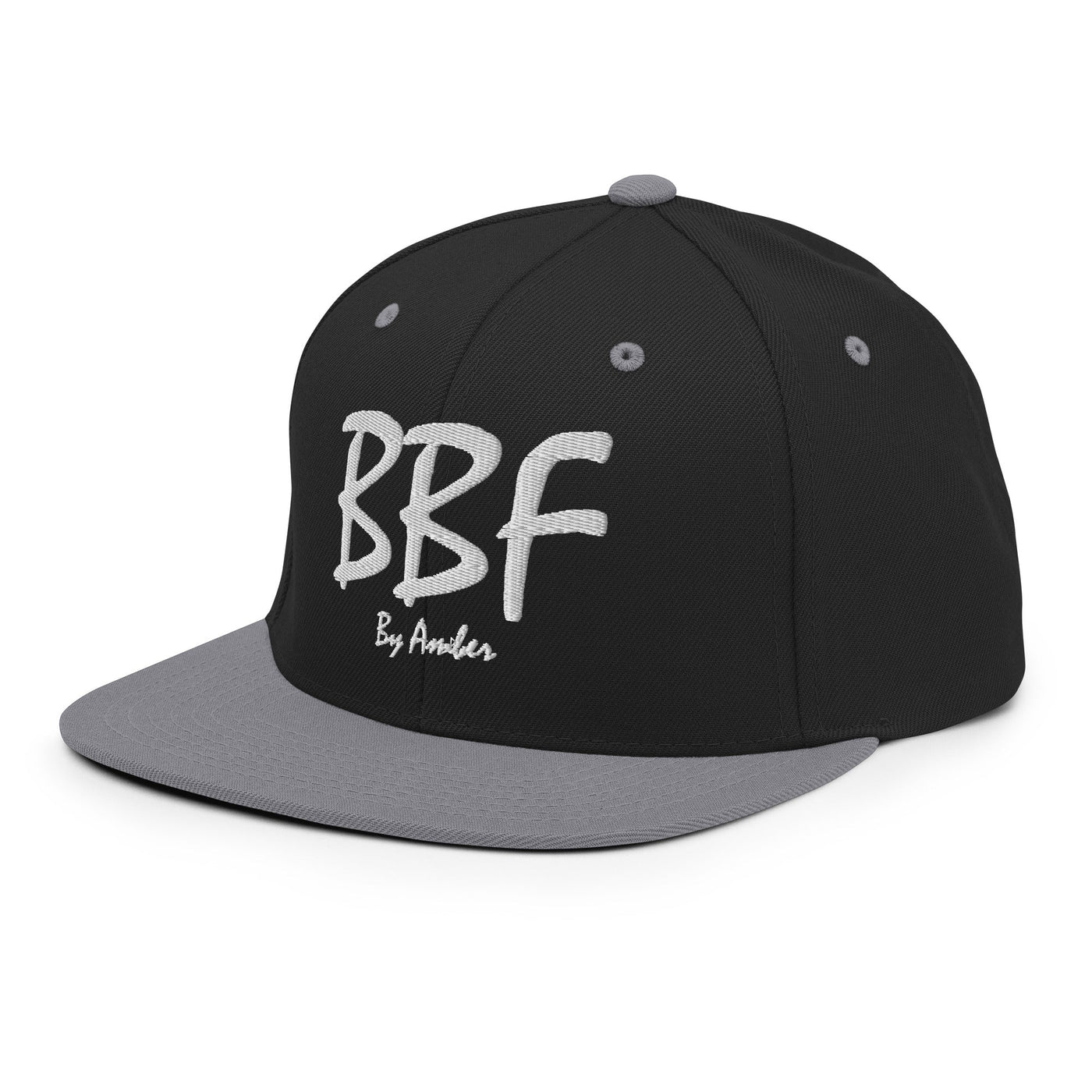 BBF Bold White Embroidery Snapback Hat - Body Beauty Fit By Amber