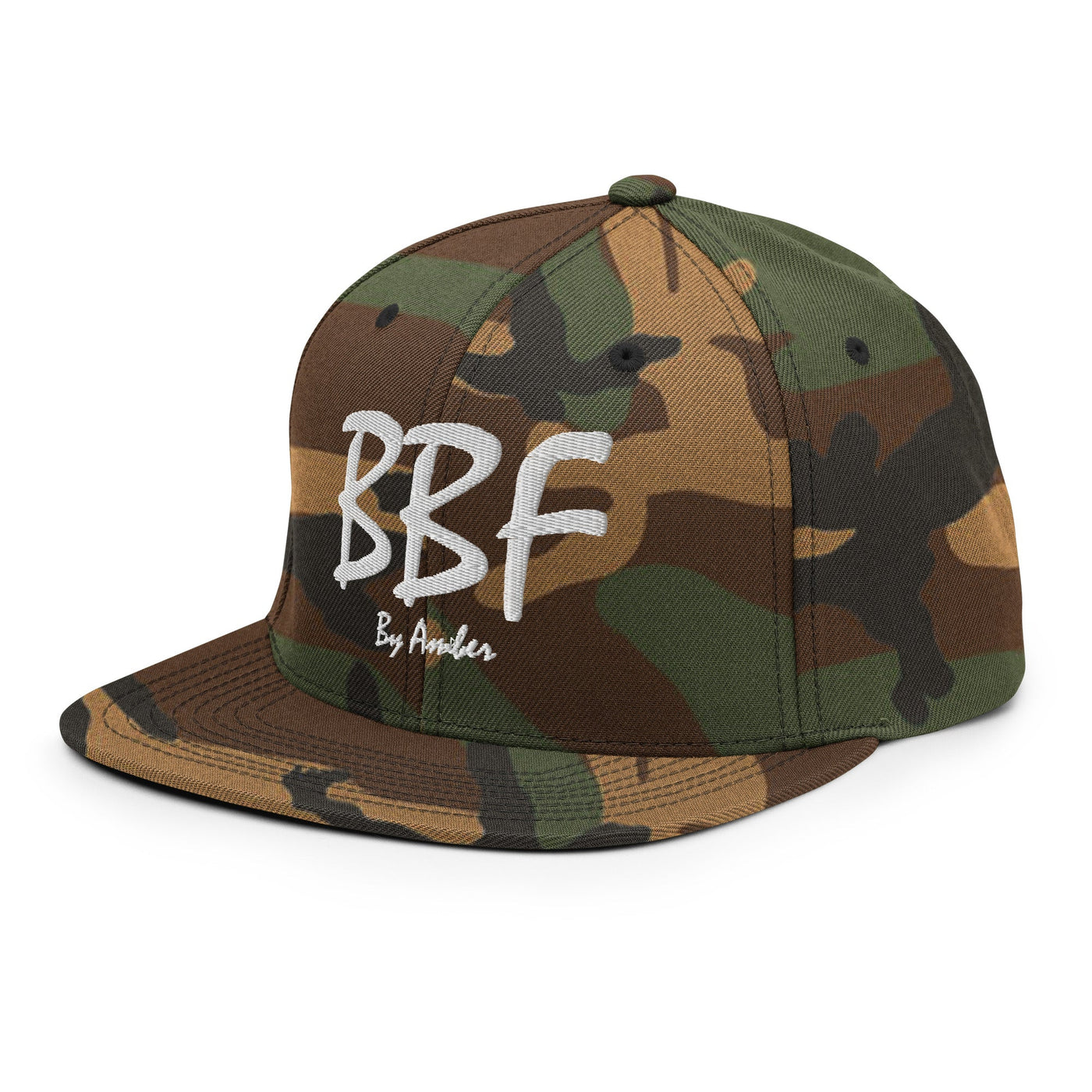 BBF Bold White Embroidery Snapback Hat - Body Beauty Fit By Amber