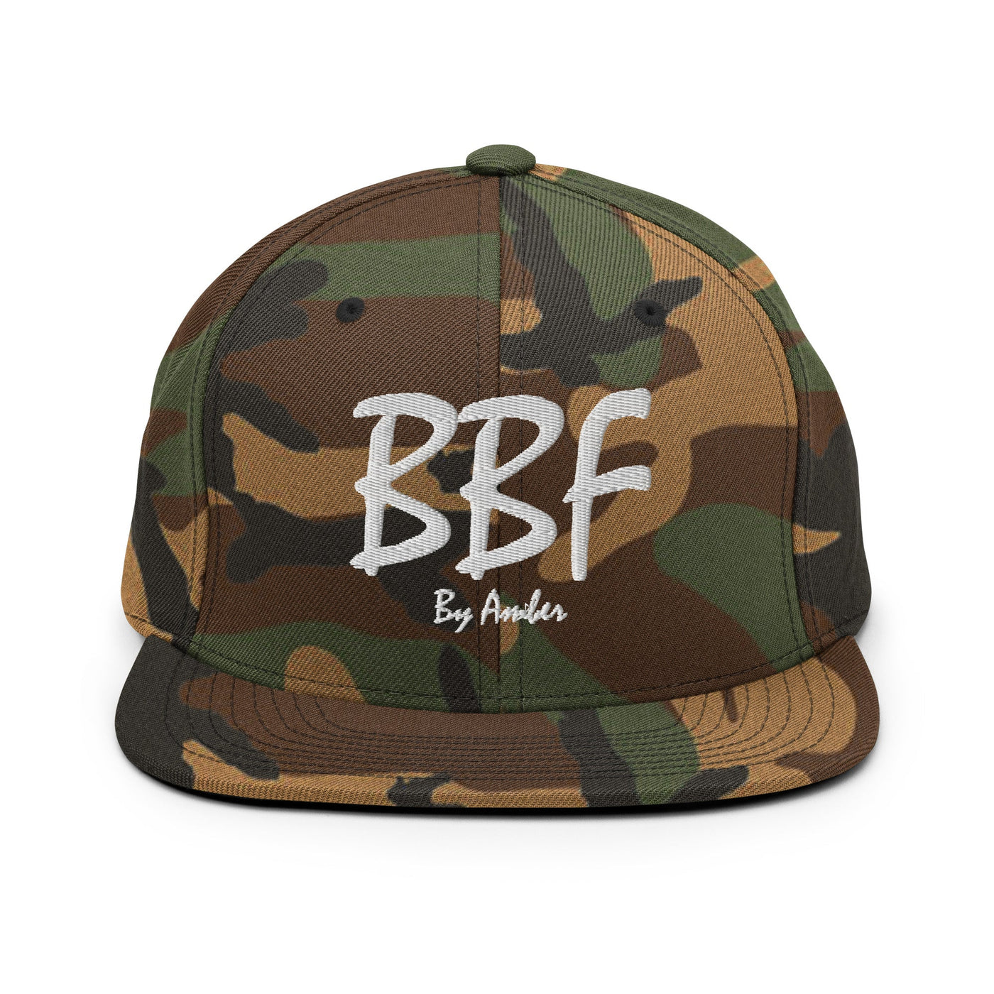 BBF Bold White Embroidery Snapback Hat - Body Beauty Fit By Amber