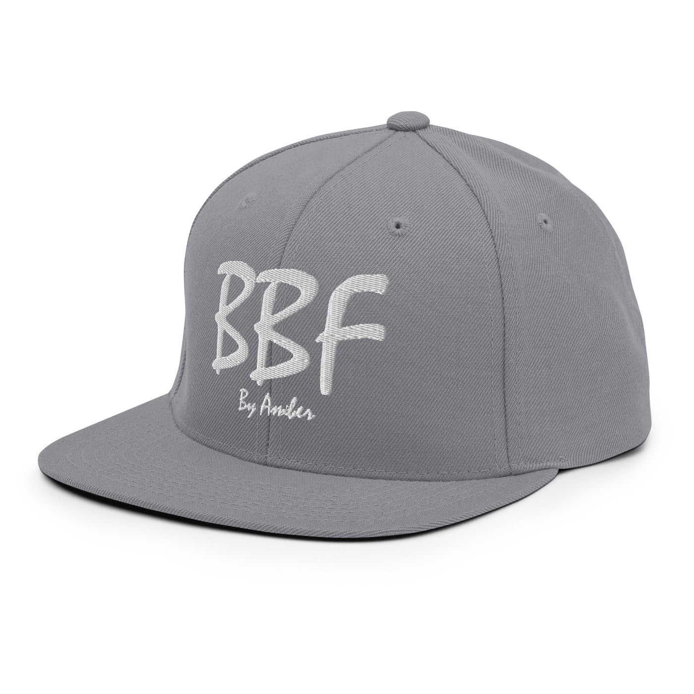 BBF Bold White Embroidery Snapback Hat - Body Beauty Fit By Amber