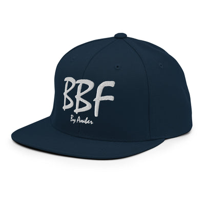 BBF Bold White Embroidery Snapback Hat - Body Beauty Fit By Amber