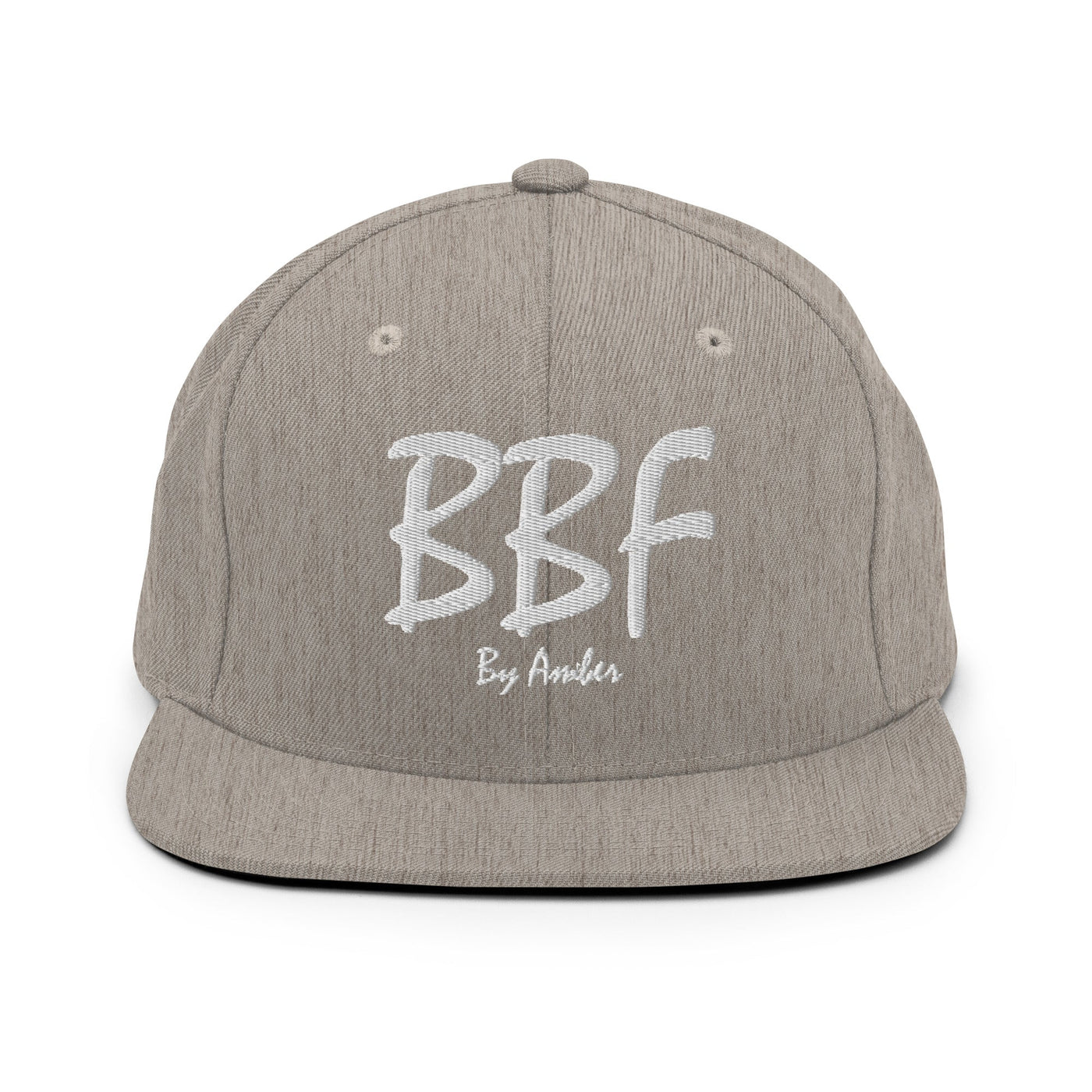 BBF Bold White Embroidery Snapback Hat - Body Beauty Fit By Amber