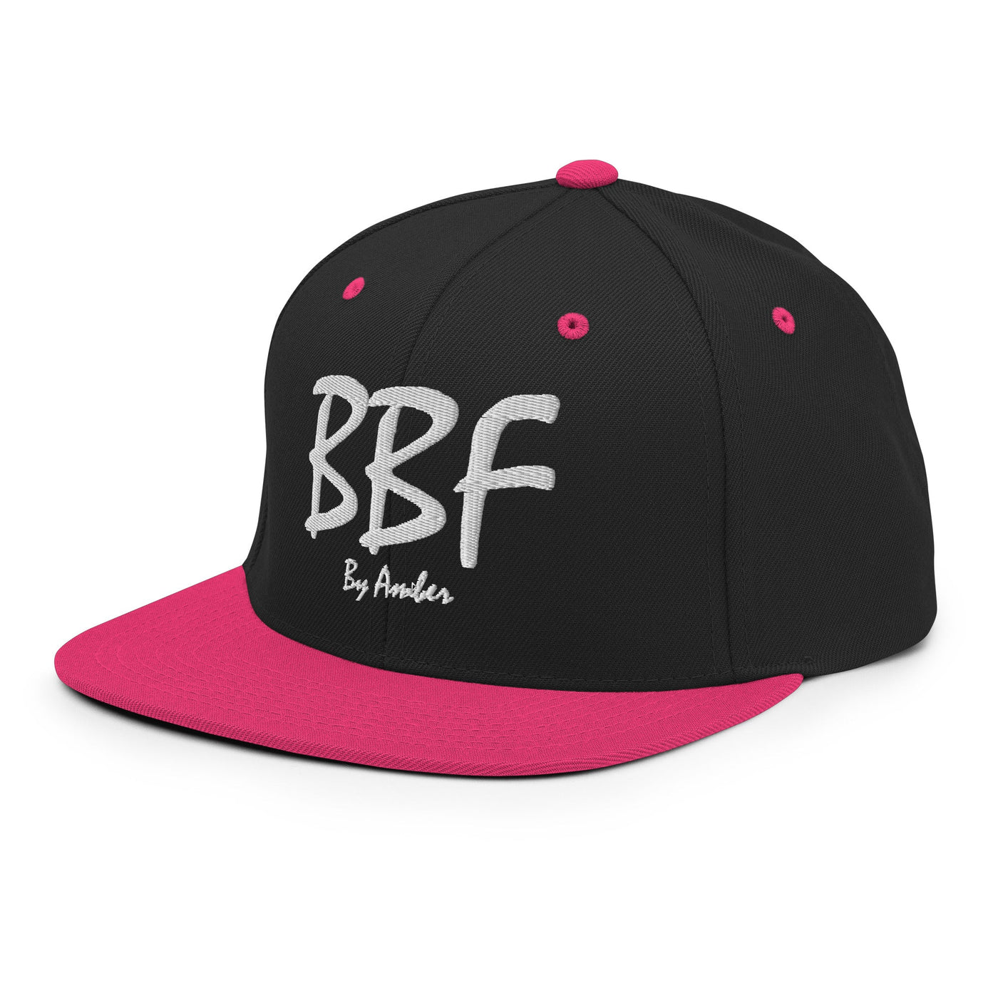 BBF Bold White Embroidery Snapback Hat - Body Beauty Fit By Amber