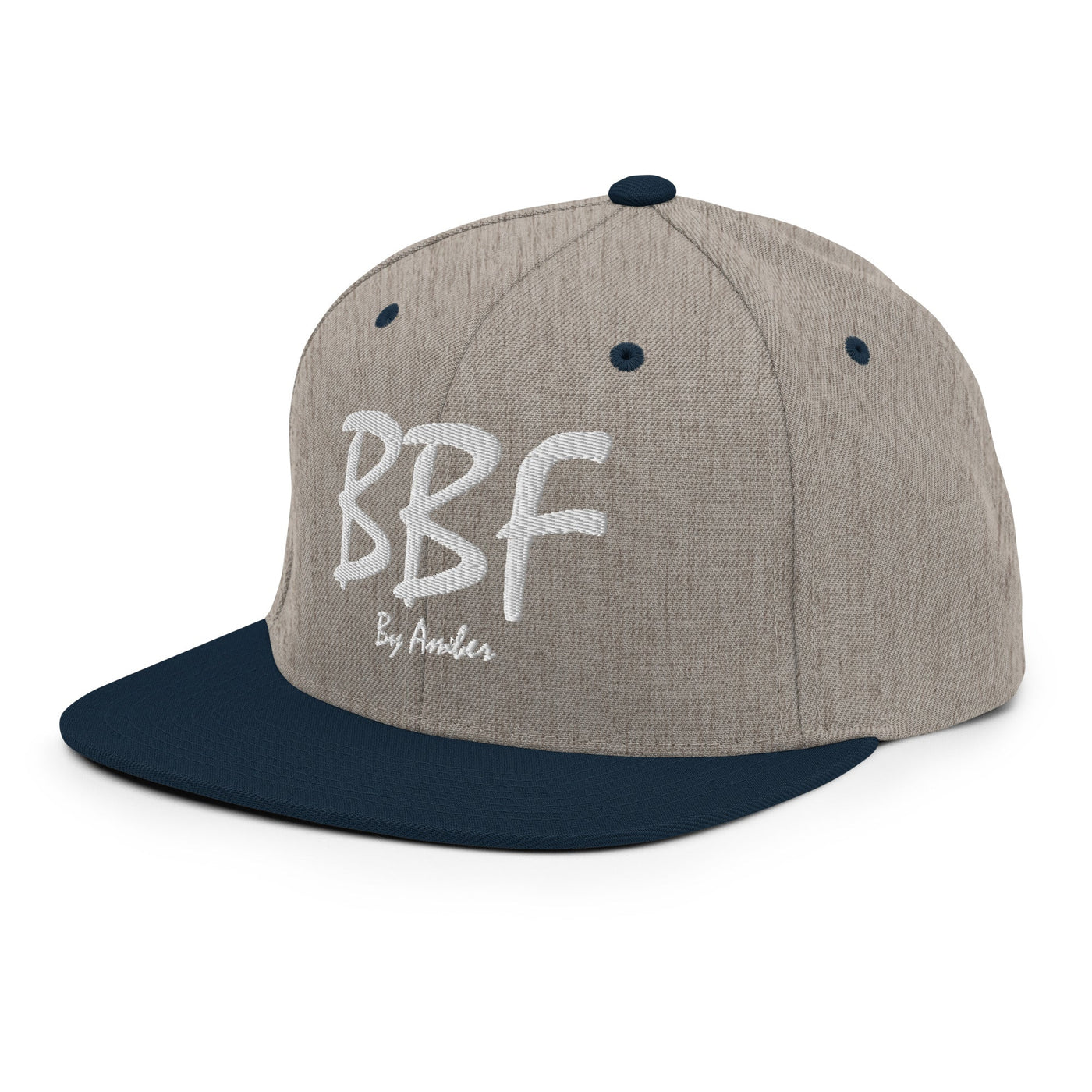 BBF Bold White Embroidery Snapback Hat - Body Beauty Fit By Amber