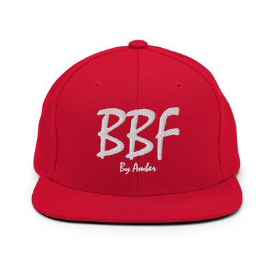 BBF Bold White Embroidery Snapback Hat - Body Beauty Fit By Amber