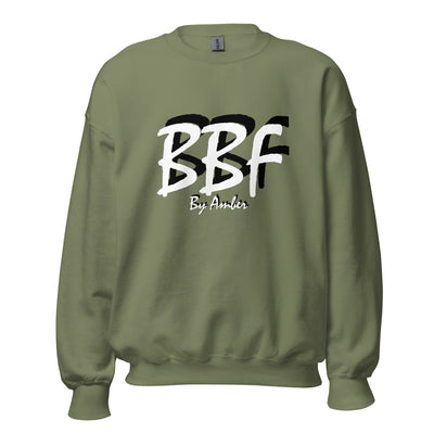 BBF Bold White with Black Shadow - Unisex Sweatshirt - Body Beauty Fit By Amber