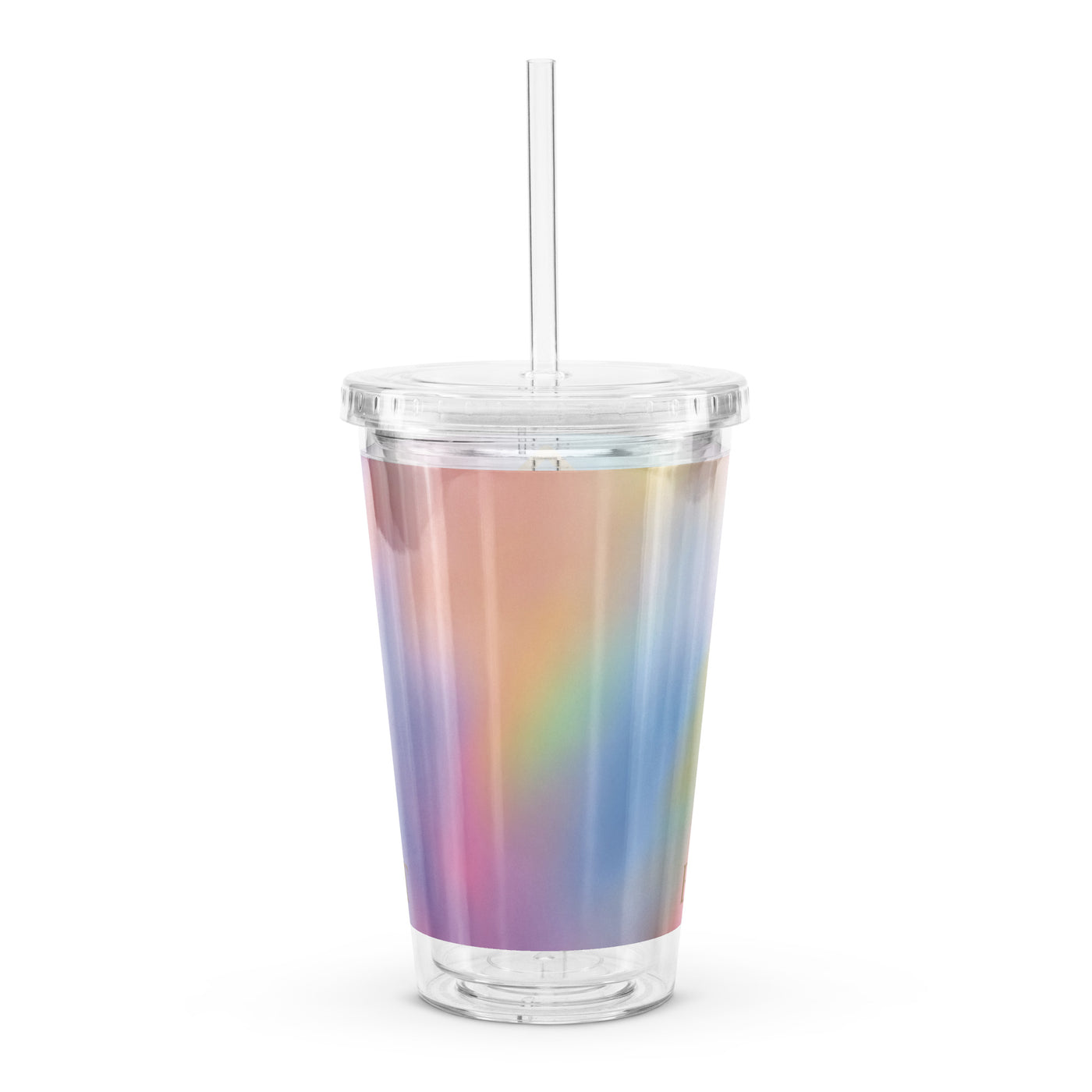 Rainbow/Gold Plastic Tumbler