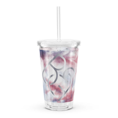 Marbled Rose/Silver Plastic Tumbler