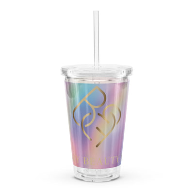 Rainbow/Gold Plastic Tumbler