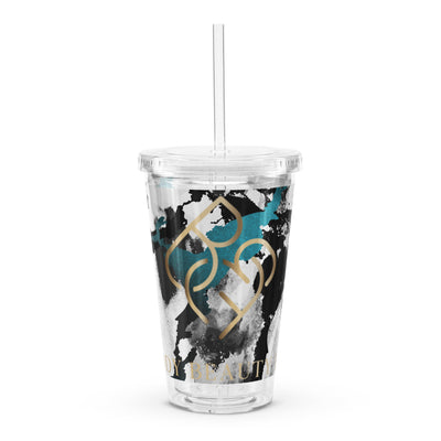 Teal/Black/Gold Plastic Tumbler