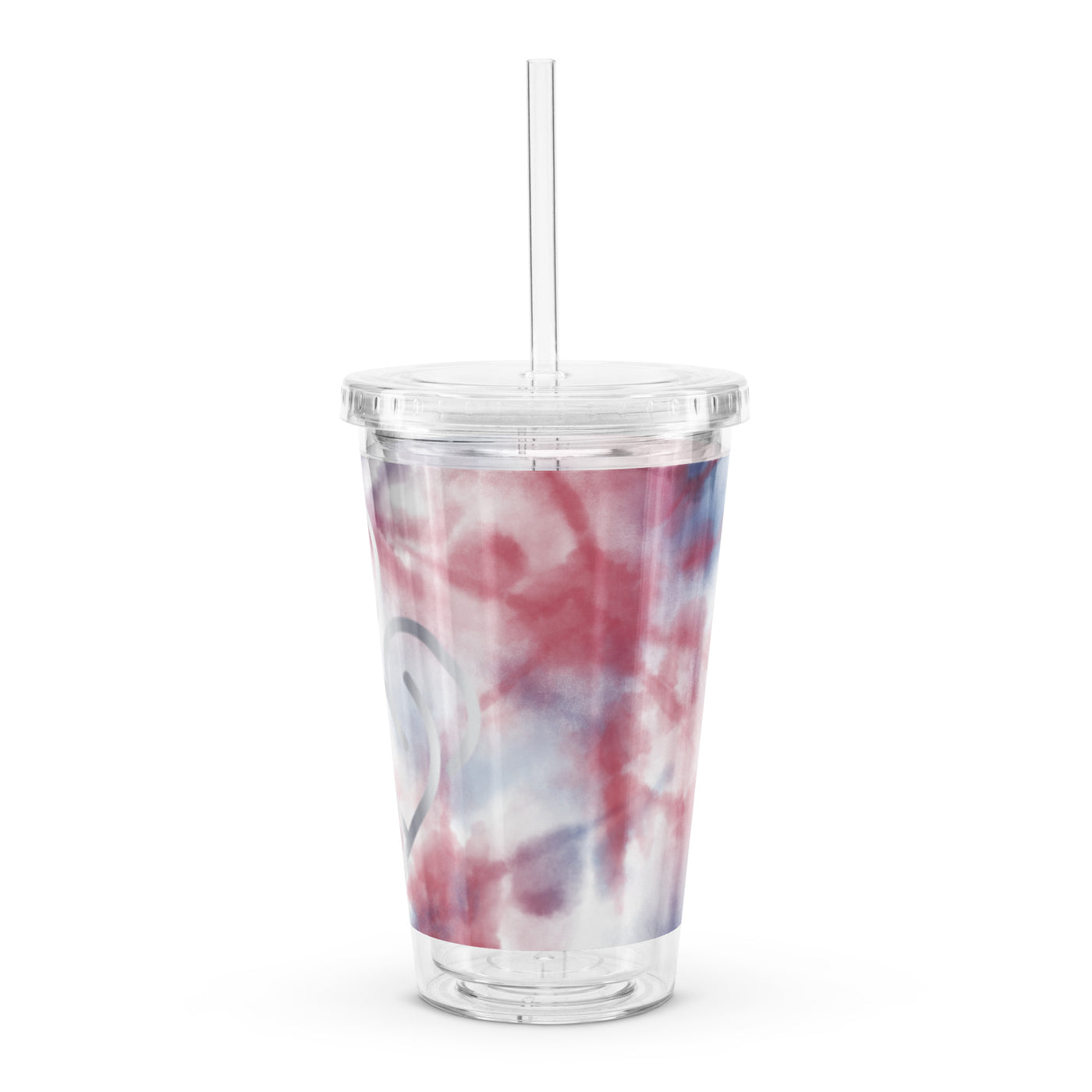 Marbled Rose/Silver Plastic Tumbler