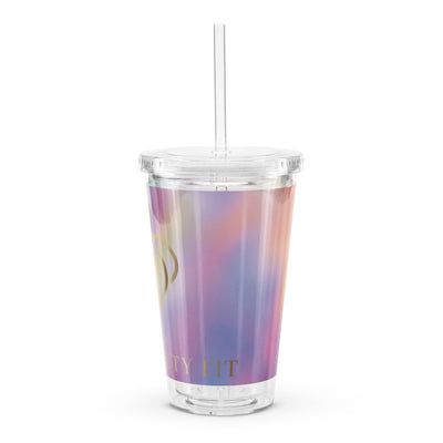 Rainbow/Gold Plastic Tumbler