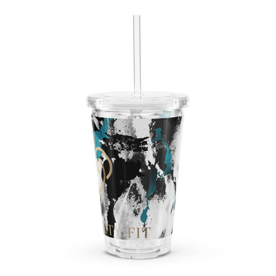 Teal/Black/Gold Plastic Tumbler