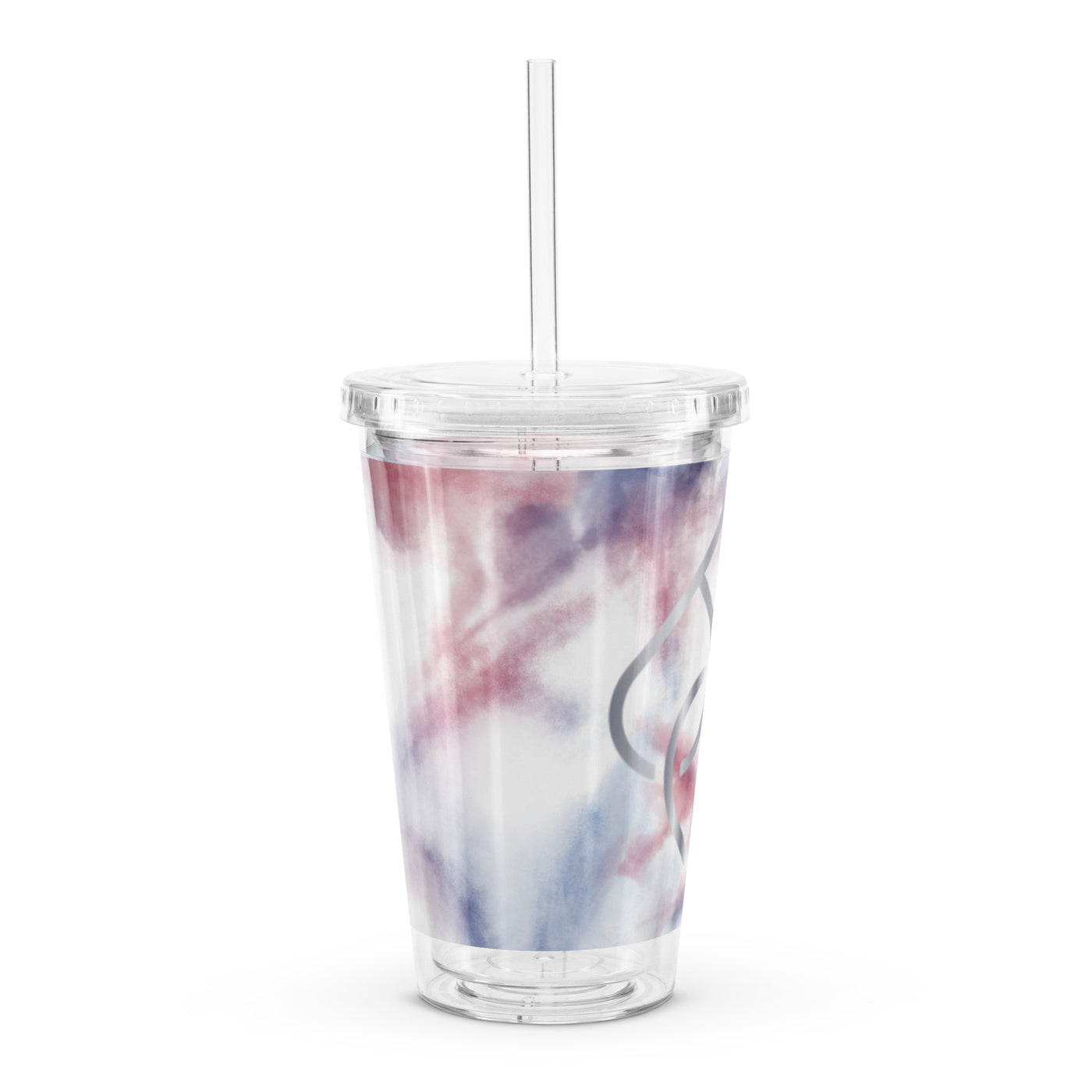 Marbled Rose/Silver Plastic Tumbler